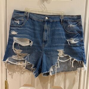 American Eagle Outfitters Ripped Blue Jean Shorts
